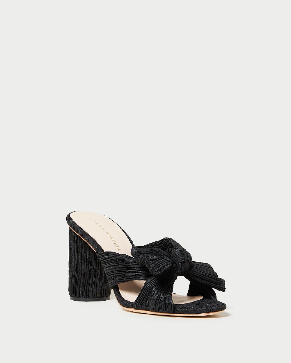 loeffler randall Penny Black Pleated Bow Heel