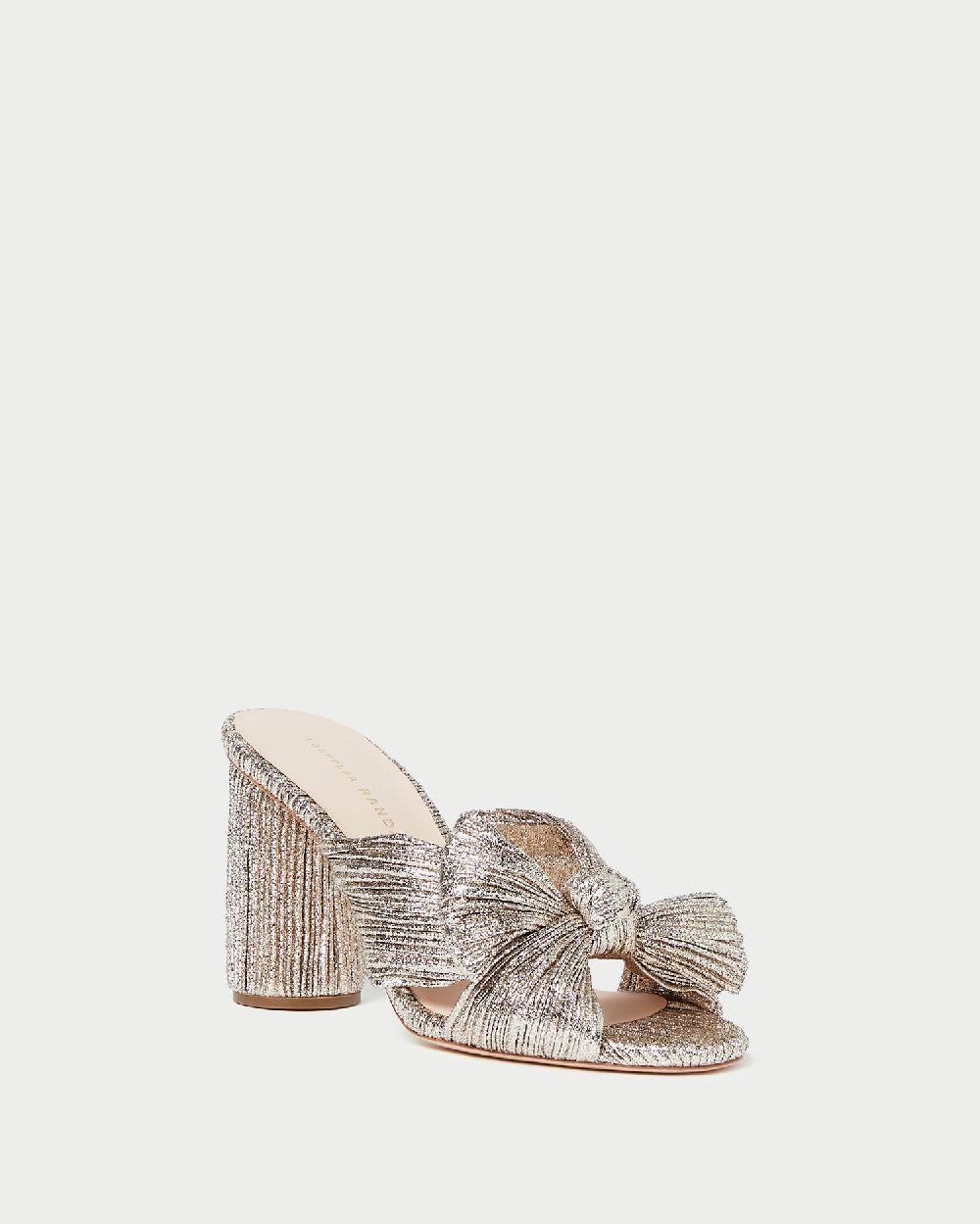 loeffler randall Penny Champagne Pleated Bow Heel