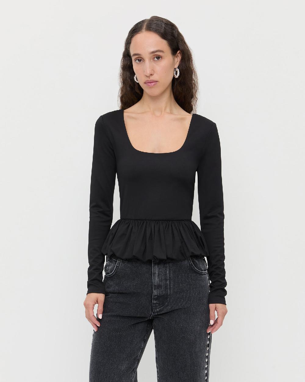loeffler randall Posie Peplum Top