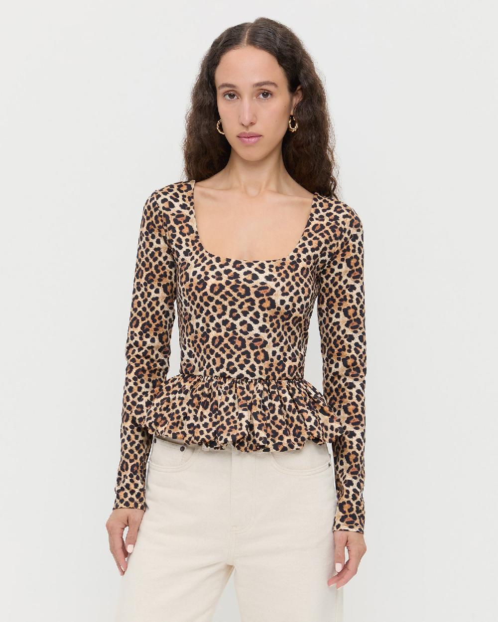 loeffler randall Posie Peplum Top