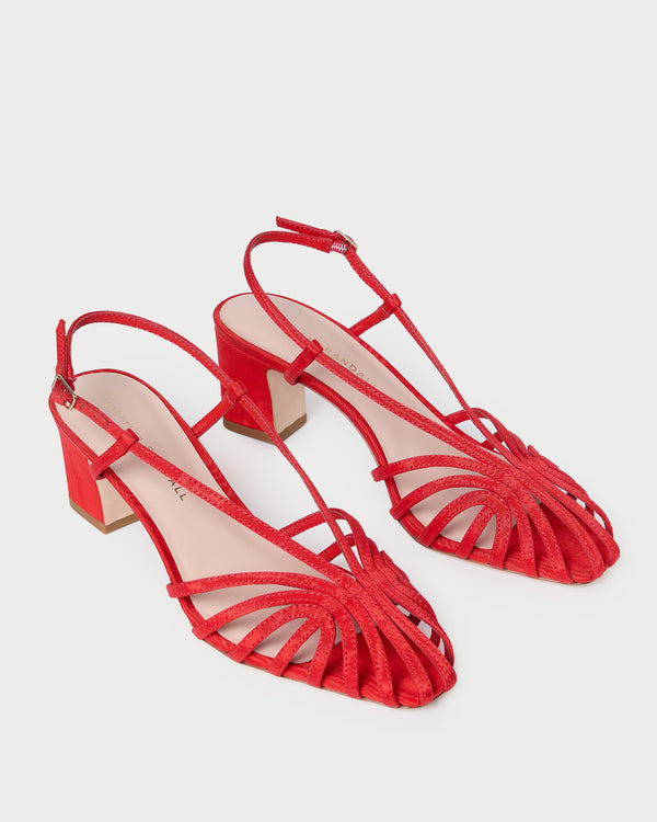 Loeffler Randall Priscilla Red Moiré Heeled Sandal