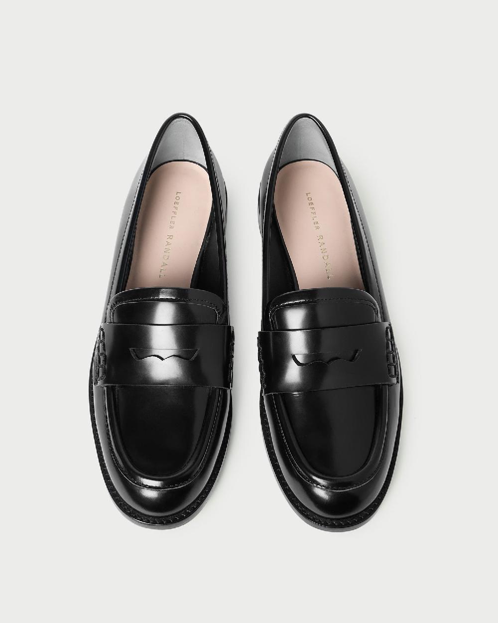 loeffler randall Rachel Black Leather Loafer