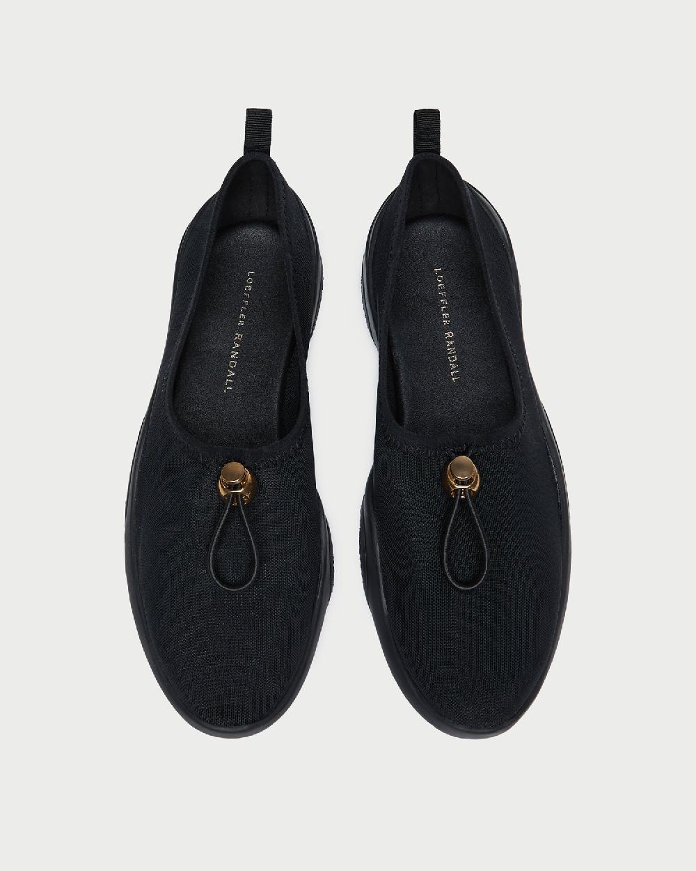 loeffler randall Raina Black Mesh Flat