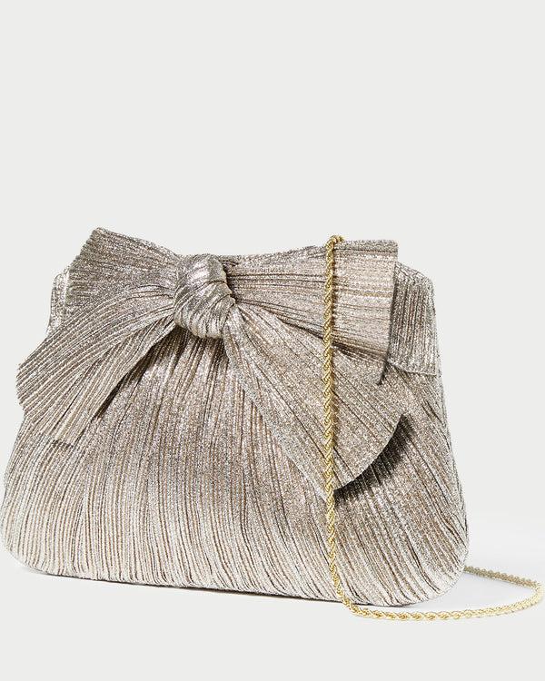 Loeffler Randall Rayne Champagne Bow Clutch