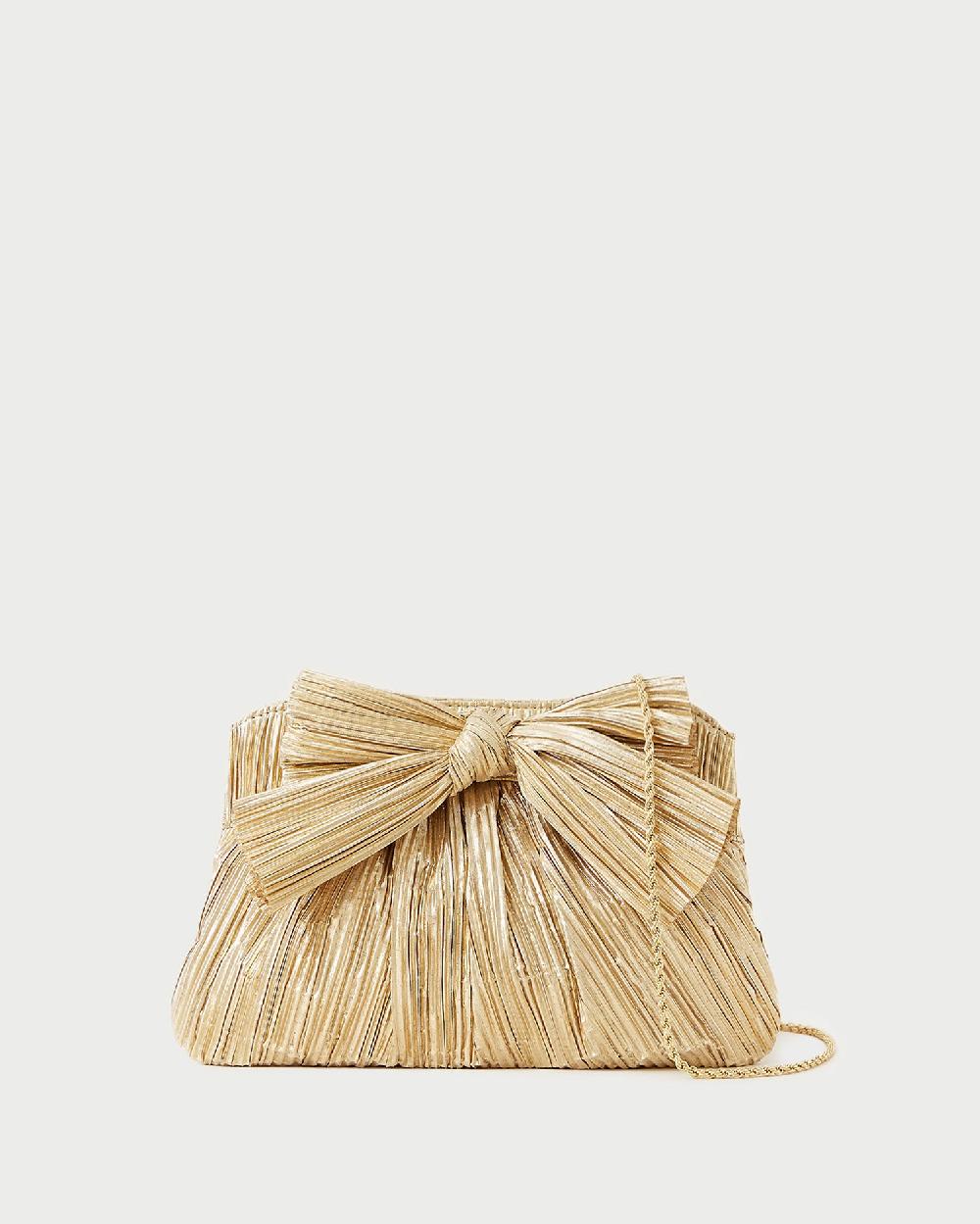 loeffler randall Rayne Gold Bow Clutch