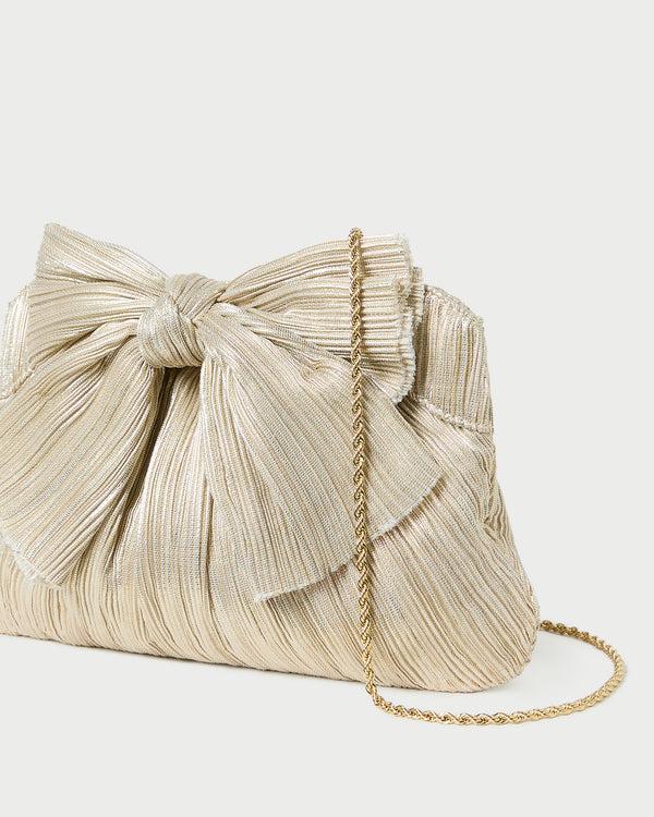 Loeffler Randall Rayne Platinum Bow Clutch