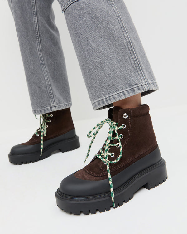 Loeffler Randall Remy Brown Suede Lug Boot