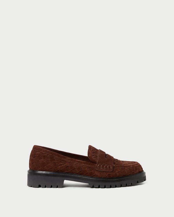 Loeffler Randall Rina Espresso Woven Suede Loafer
