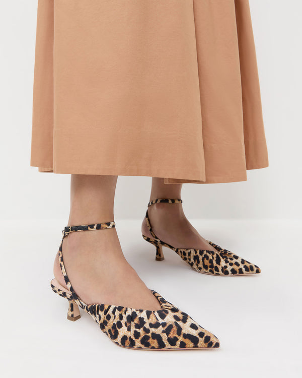 Loeffler Randall Rio Leopard Jersey Kitten Heel