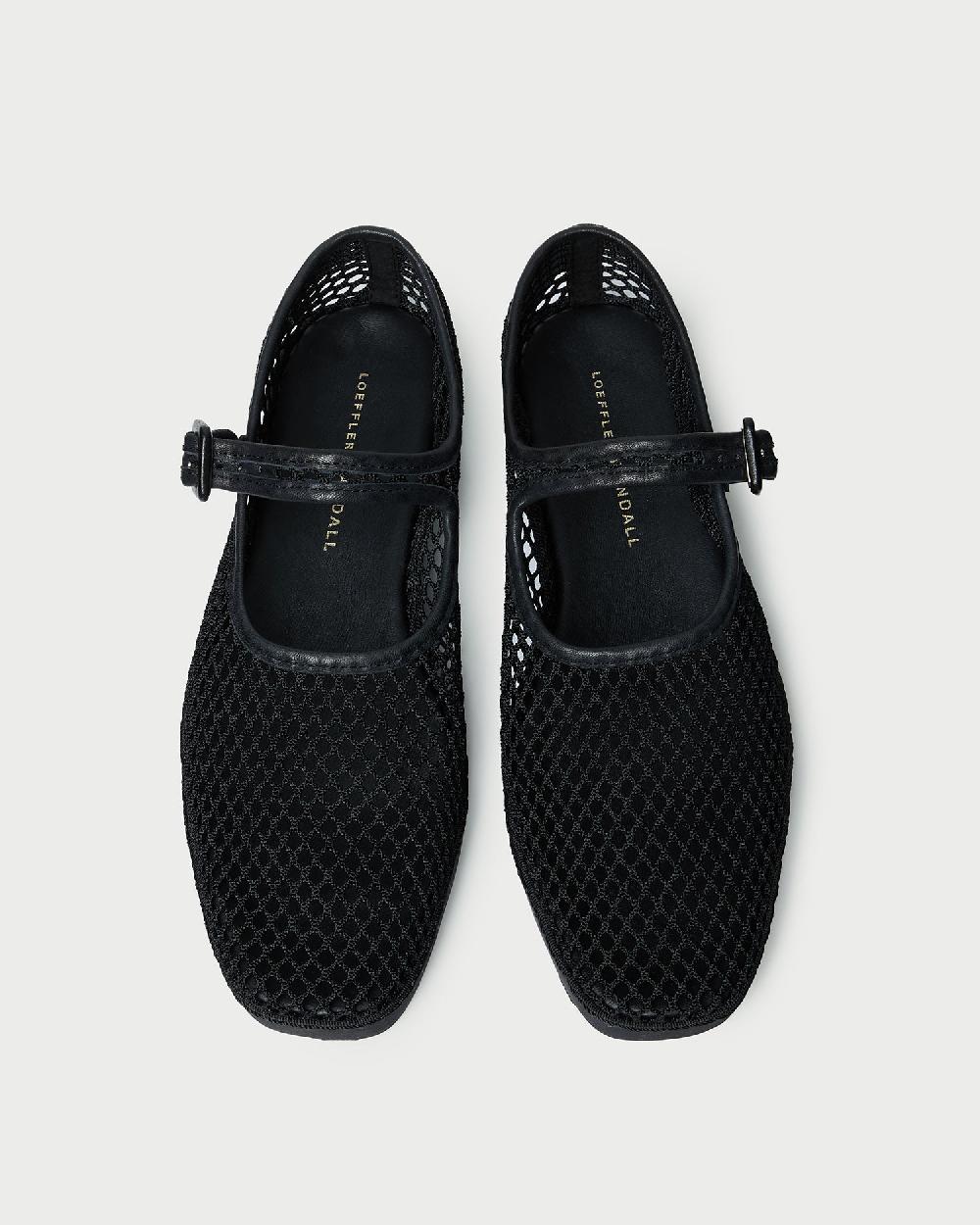 loeffler randall Rita Black Netted Mary Jane