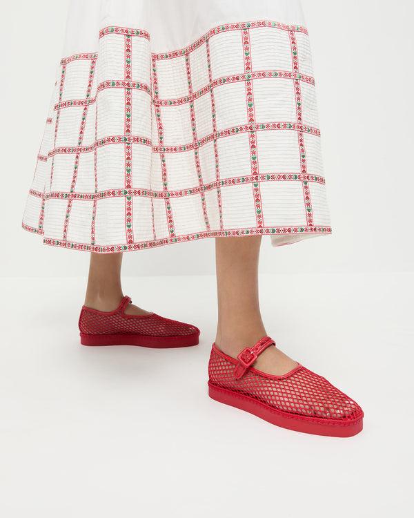 Loeffler Randall Rita Red Netted Mary Jane
