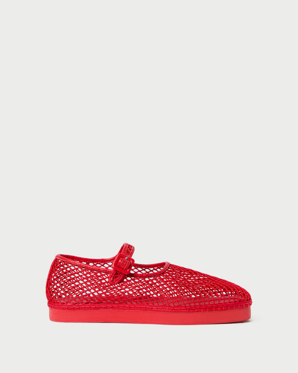 Loeffler Randall Rita Red Netted Mary Jane