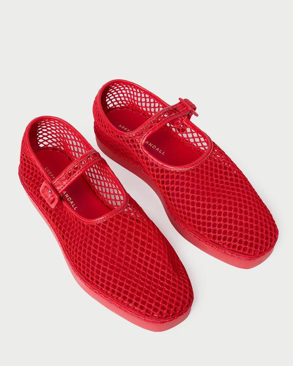 Loeffler Randall Rita Red Netted Mary Jane