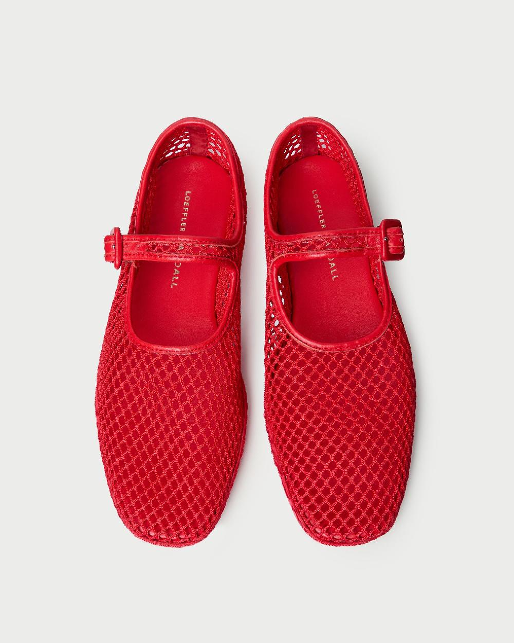 loeffler randall Rita Red Netted Mary Jane