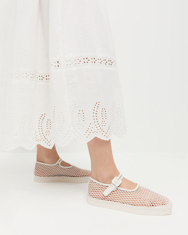 Loeffler Randall Rita White Netted Mary Jane