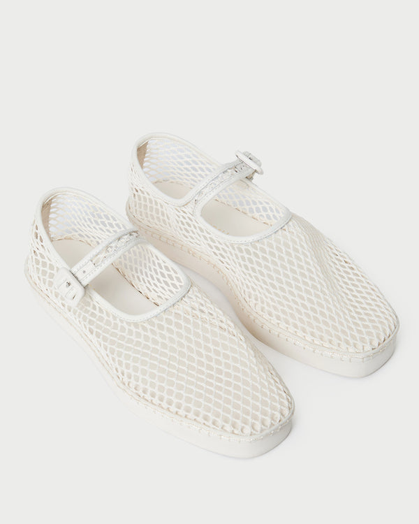 Loeffler Randall Rita White Netted Mary Jane