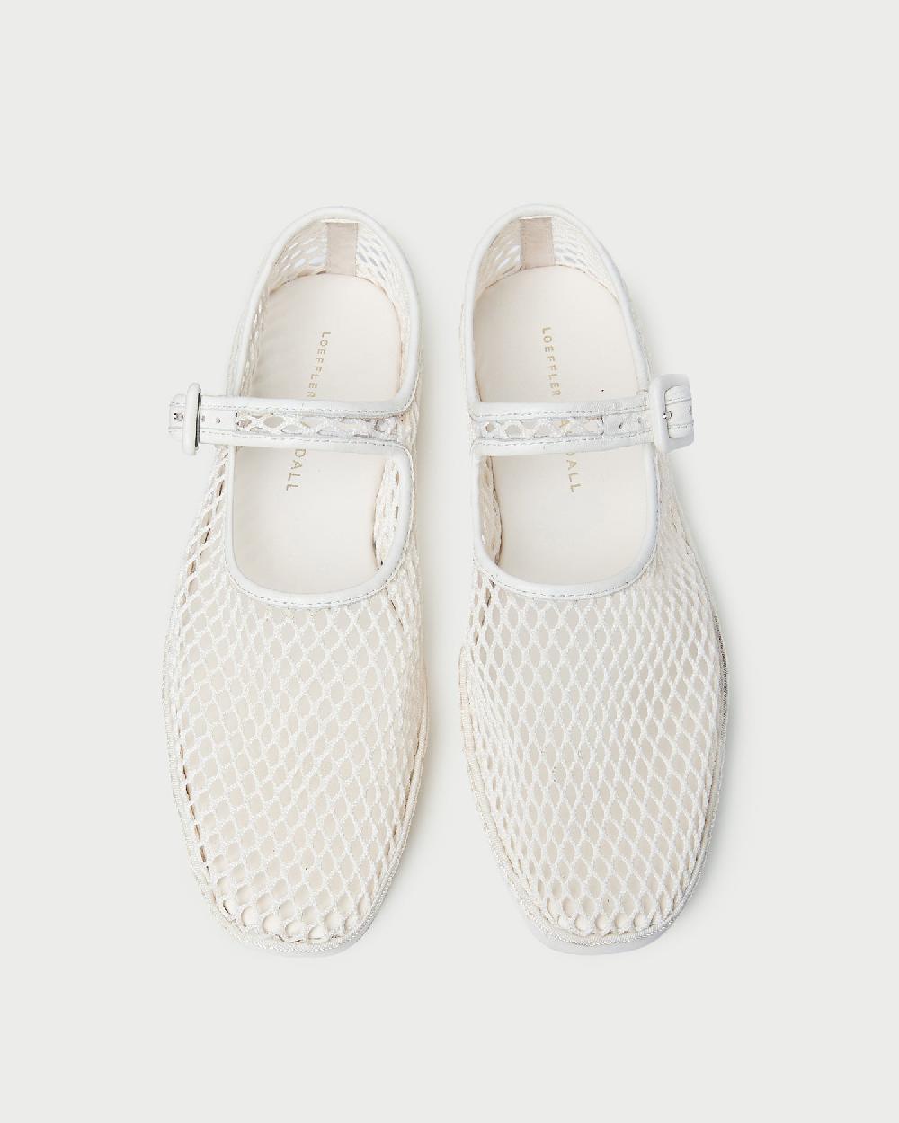 loeffler randall Rita White Netted Mary Jane