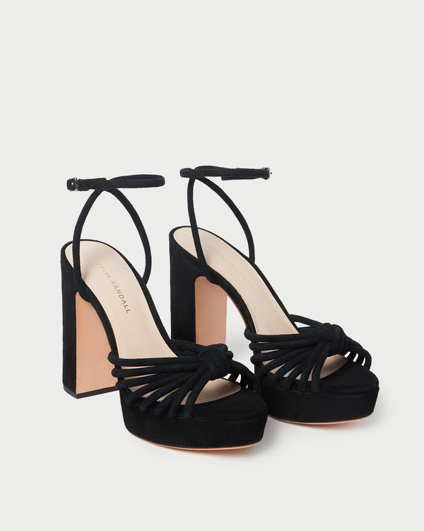 Loeffler Randall Rivka Black Suede Platform Sandal