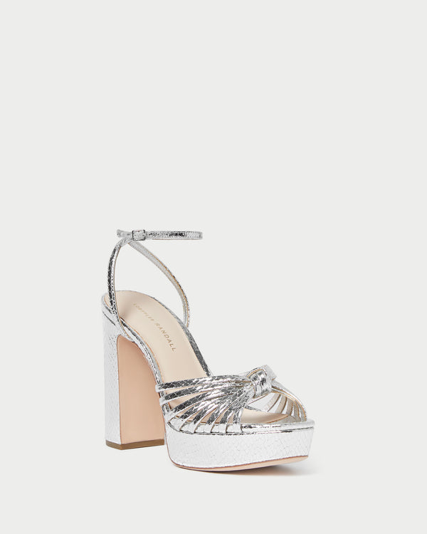 Loeffler Randall Rivka Silver Knot Platform Sandal