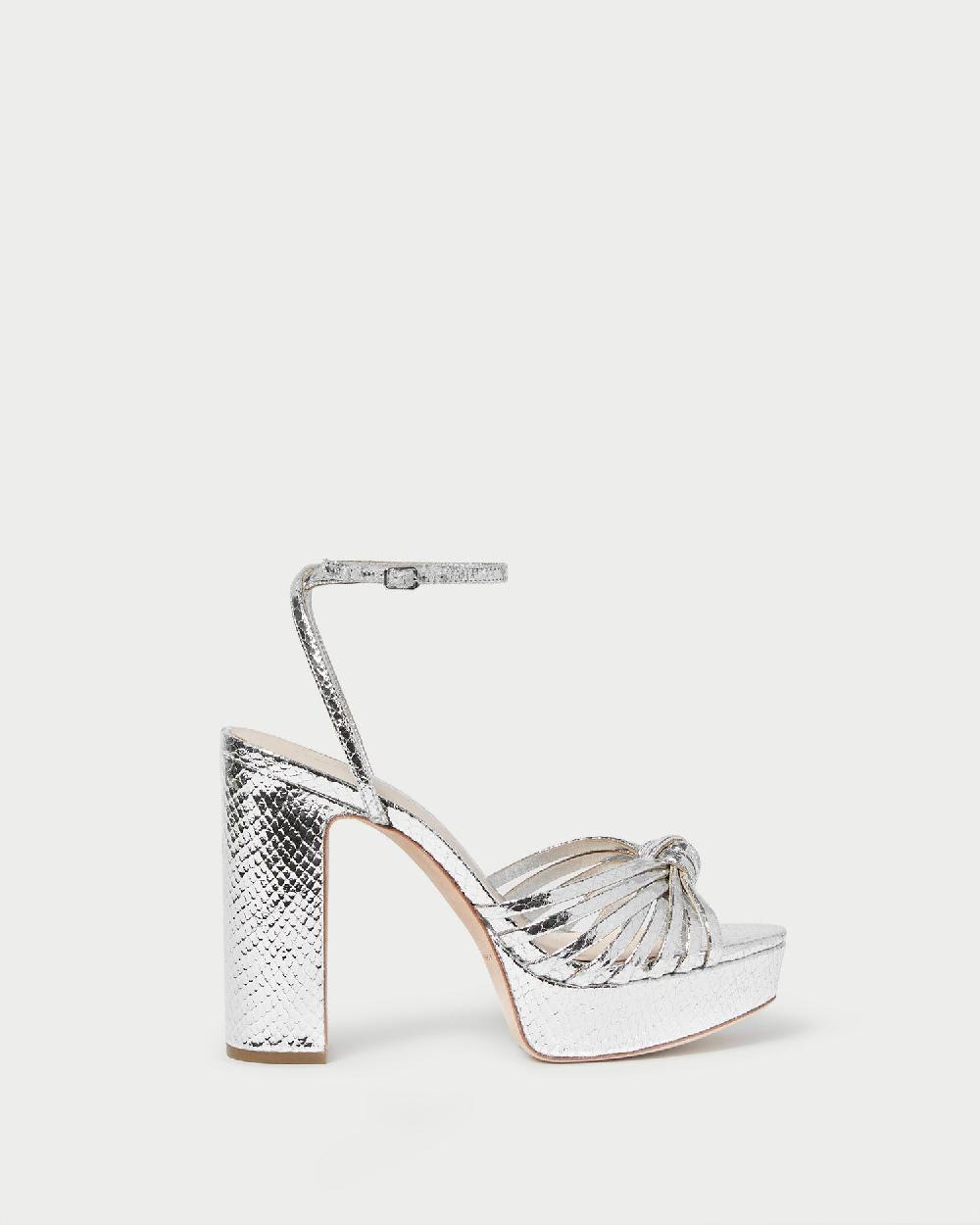loeffler randall Rivka Silver Knot Platform Sandal