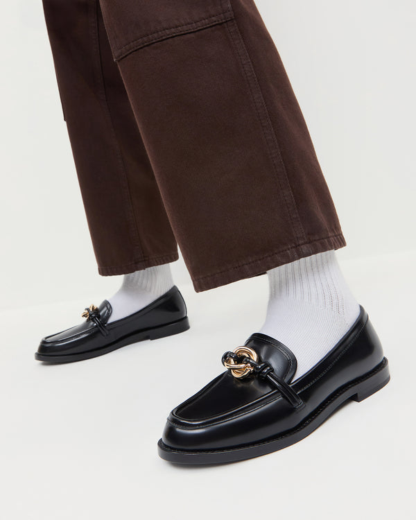 Loeffler Randall Roma Black Leather Loafer