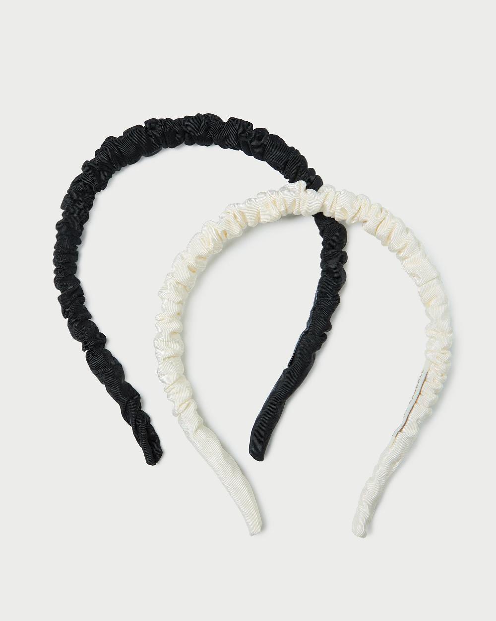 loeffler randall Sabine Black/Cream Headband Set