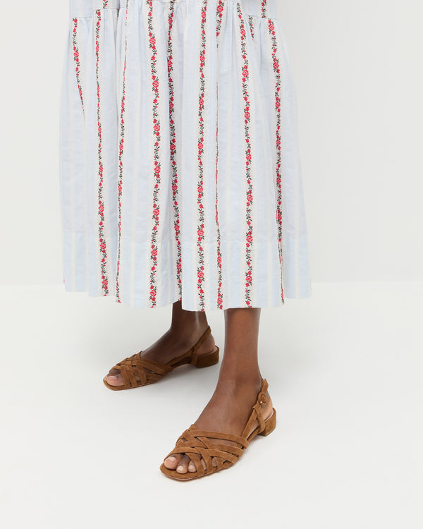 Loeffler Randall Shelly Cacao Suede Flat Sandal