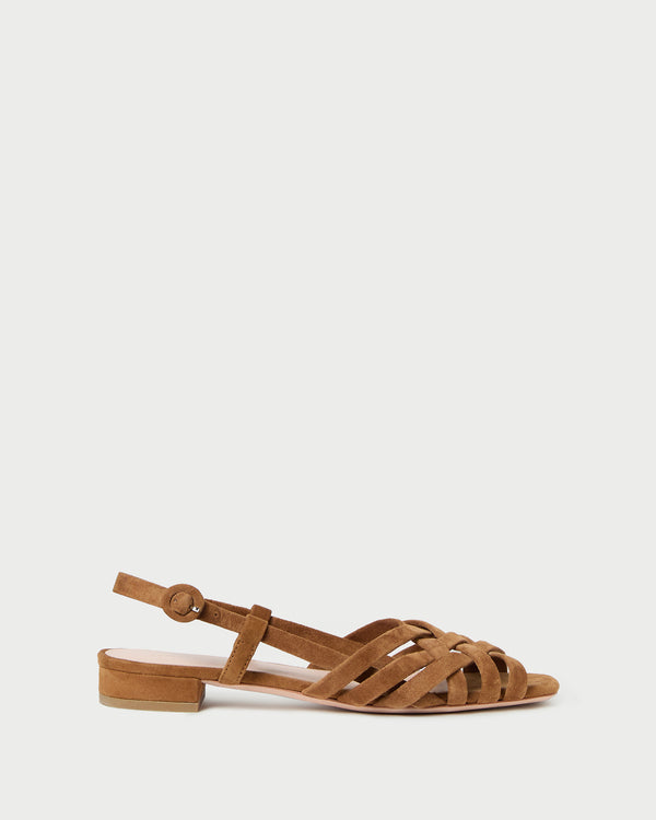 Loeffler Randall Shelly Cacao Suede Flat Sandal