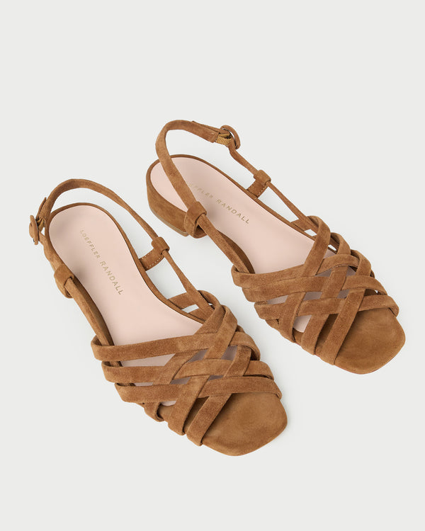 Loeffler Randall Shelly Cacao Suede Flat Sandal