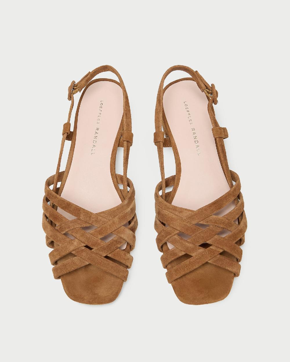 loeffler randall Shelly Cacao Suede Flat Sandal