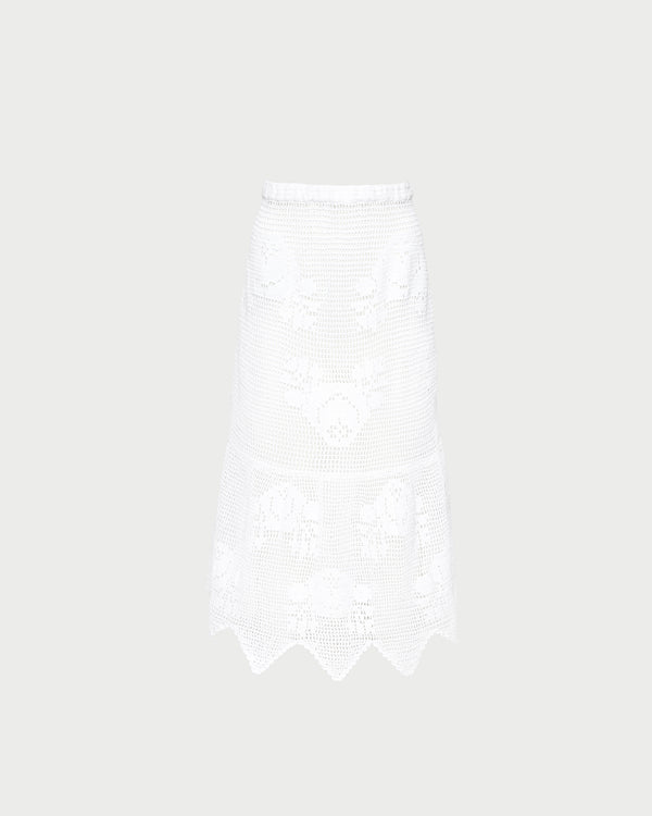 Loeffler Randall Sullivan Cream Crochet Skirt
