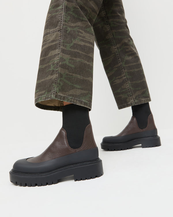 Loeffler Randall Suri Brown Leather Lug Boot