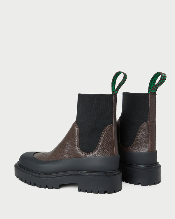 Loeffler Randall Suri Brown Leather Lug Boot