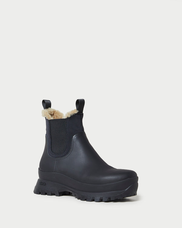 Loeffler Randall Tara Black Shearling−Lined Boot