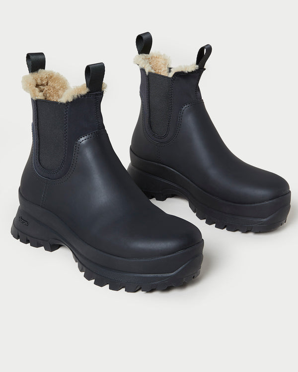 Loeffler Randall Tara Black Shearling−Lined Boot