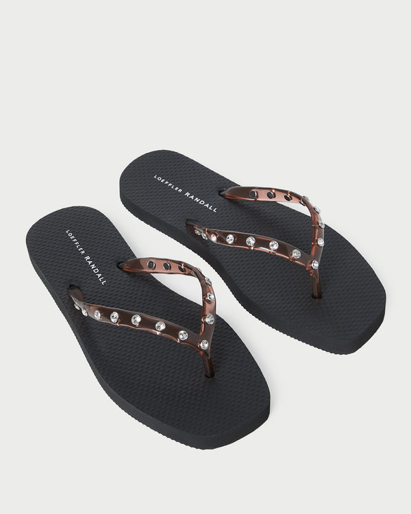 Loeffler Randall Taryn Brown Jelly Flip Flop