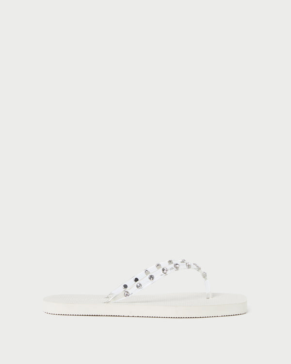 Loeffler Randall Taryn Cream Jelly Flip Flop