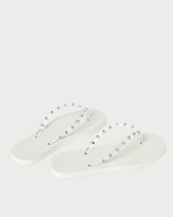 Loeffler Randall Taryn Cream Jelly Flip Flop