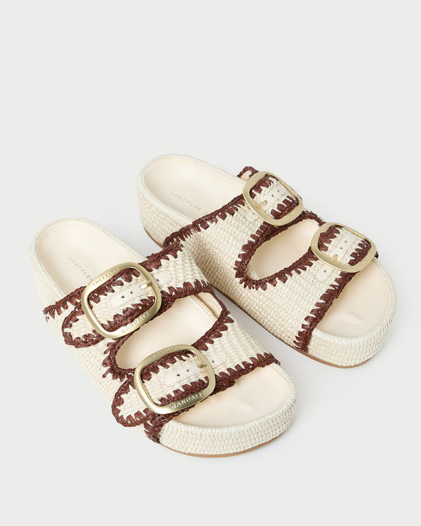 Loeffler Randall Theo Cream Two−Band Sandal