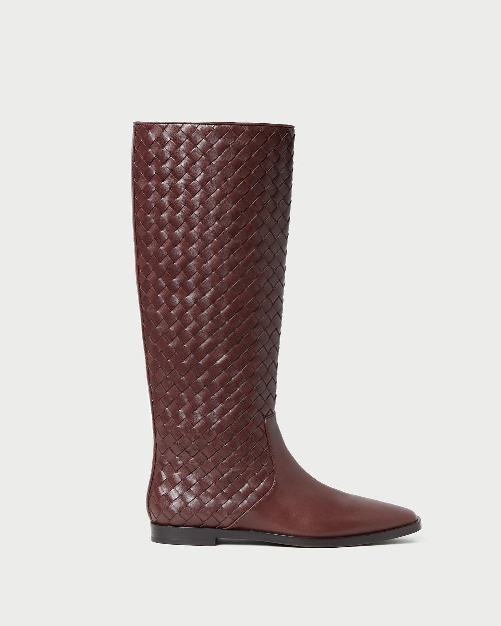 loeffler randall Tilly Espresso Woven Leather Boot