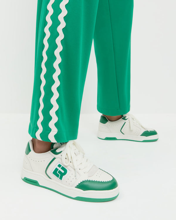Loeffler Randall Topspin Cream/Green Court Sneaker