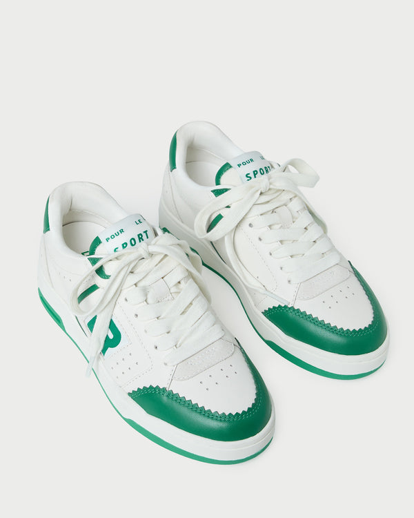 Loeffler Randall Topspin Cream/Green Court Sneaker