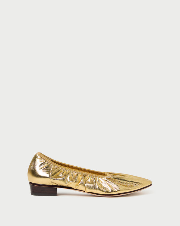 Loeffler Randall Tove Gold Leather Ballet Flat