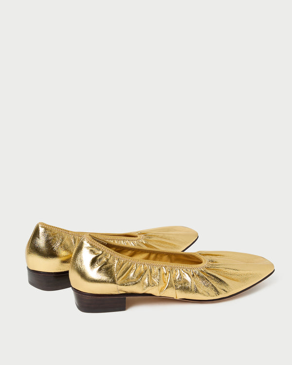 Loeffler Randall Tove Gold Leather Ballet Flat