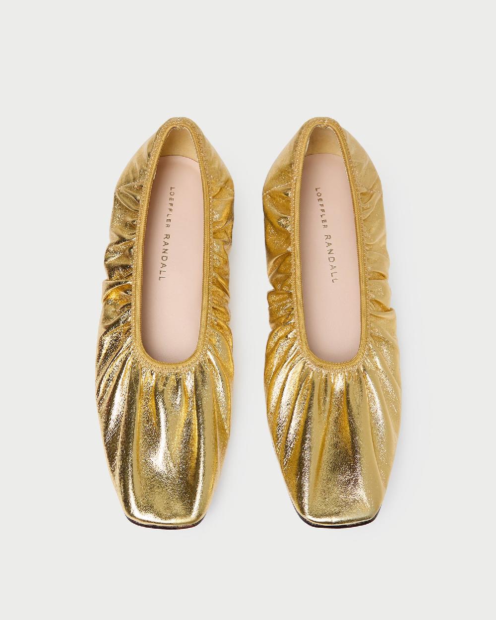 loeffler randall Tove Gold Leather Ballet Flat