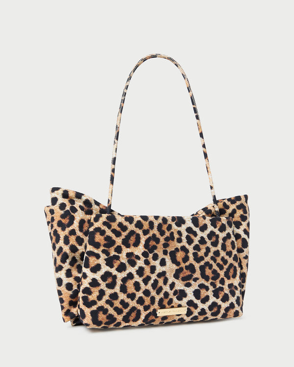 Loeffler Randall Valerie Leopard Jersey Bow Bag