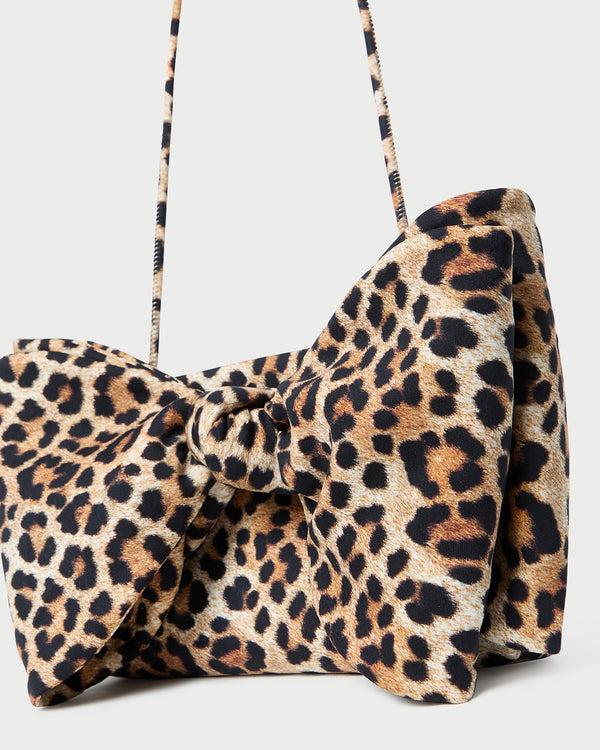 Loeffler Randall Valerie Leopard Jersey Bow Bag