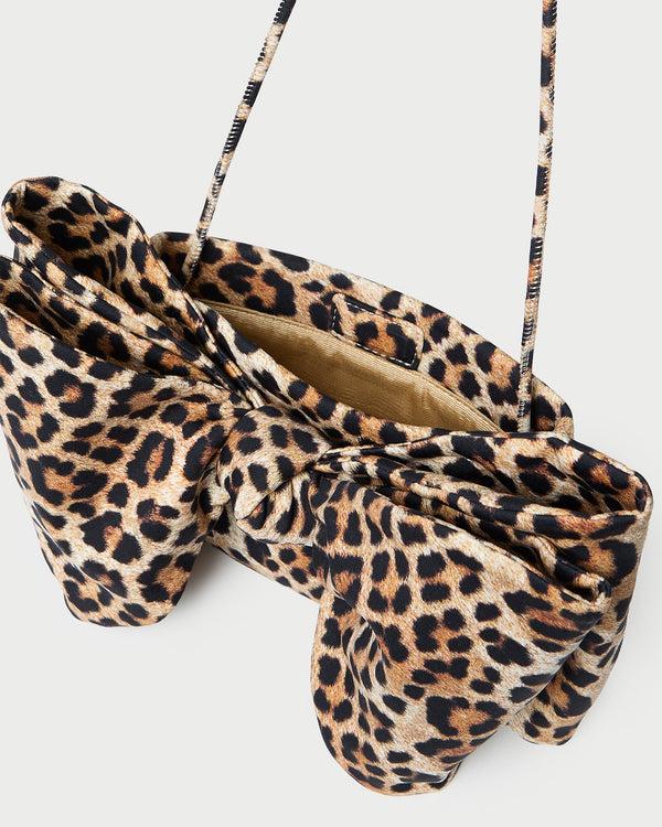 Loeffler Randall Valerie Leopard Jersey Bow Bag
