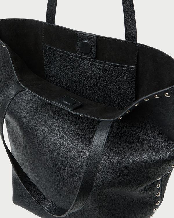 Loeffler Randall Walker Black/Silver Leather Tote