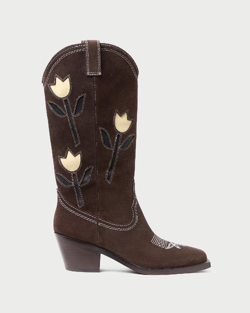 loeffler randall Wilder Brown Suede Tulip Boot